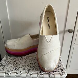 TOMS Alpargata Platform Espadrille - White